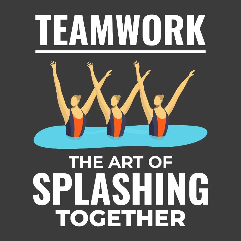 Teamwork Spritzwasser Design Synchronschwimmen