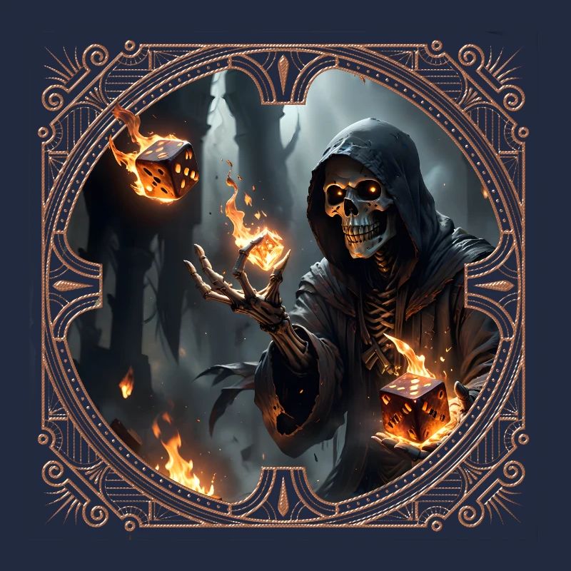 Skeleton Dice Magic and Fire