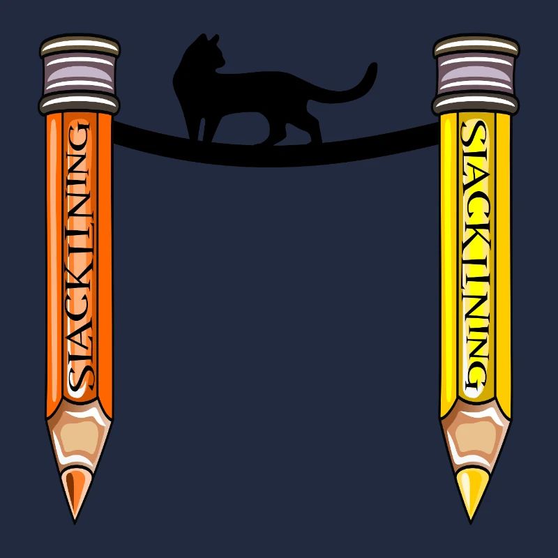 BALANCING SLACKLINING CAT