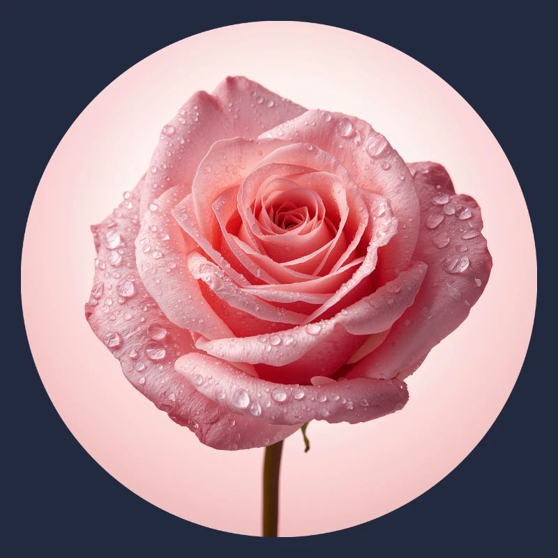 Delicate Pink Roses with Dew