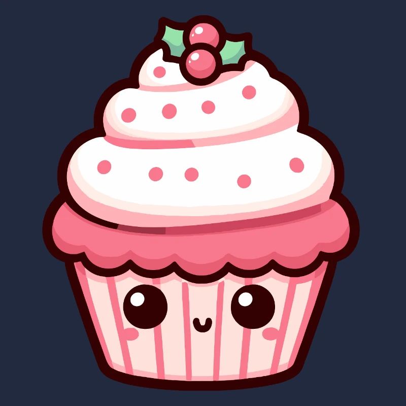 Süße Weihnachts-Cupcake-Illustration