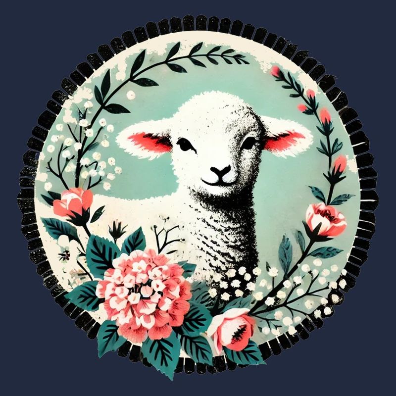 Wunderliches Lamm-Blumenporträt