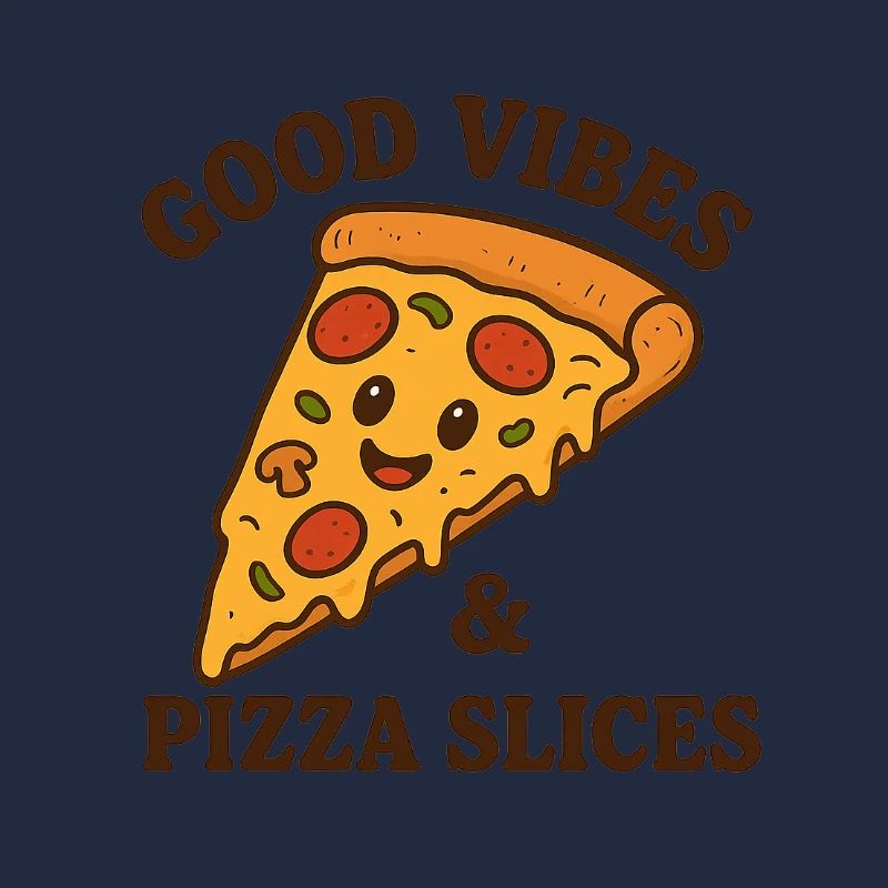 Fröhliche Pizzastück Illustration