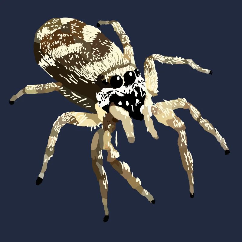 Realistic jumping spider illustration nature