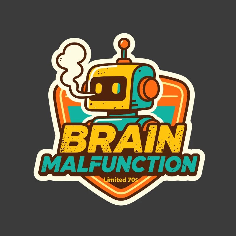 Brain Malfunction Retro Robot Design
