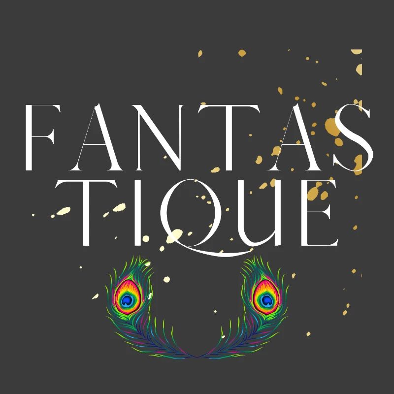 Fantastique - Vibrant Peacock Feathers Typography