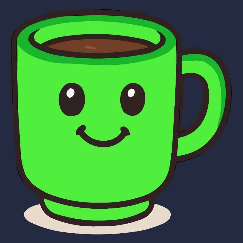Coffee Cup Smile Cartoon