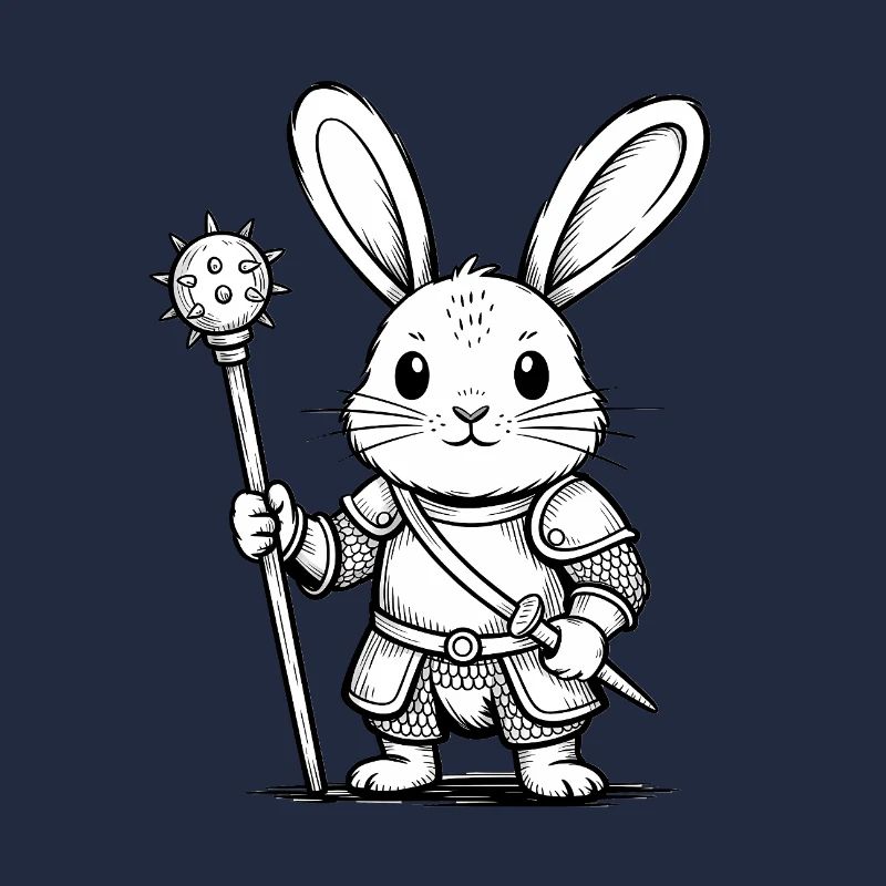 Rabbit Knight – Cooles Kaninchen-Logo
