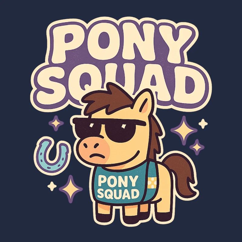 Conception de dessin animé Pony Squad