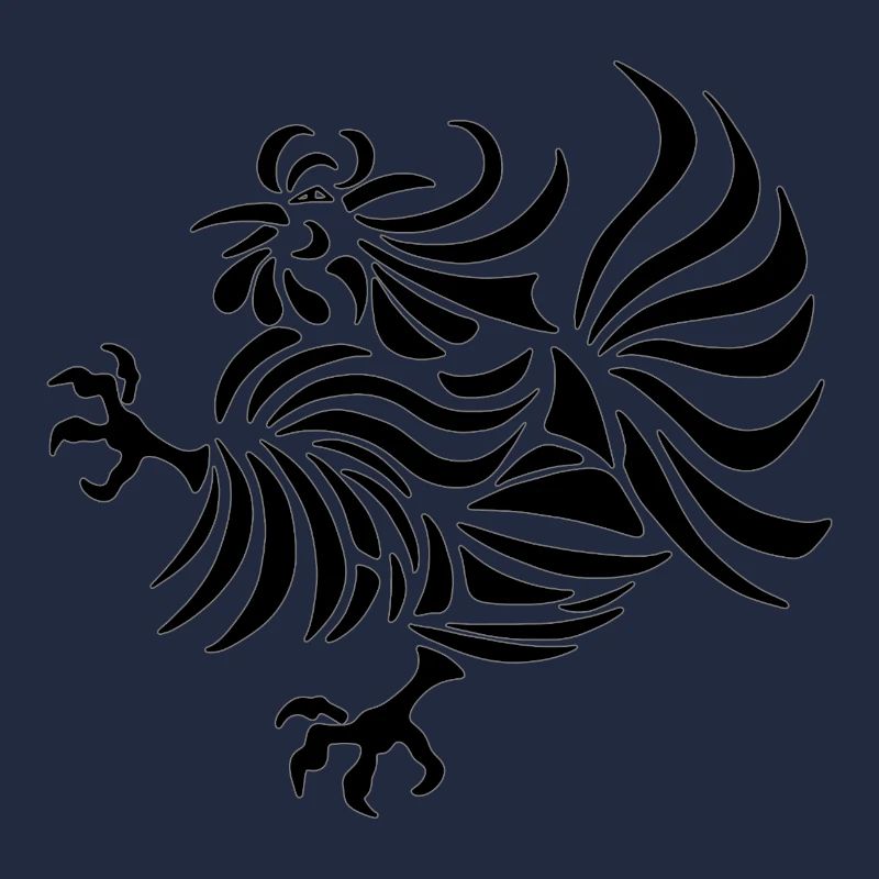 Intricate Line Art Rooster Design