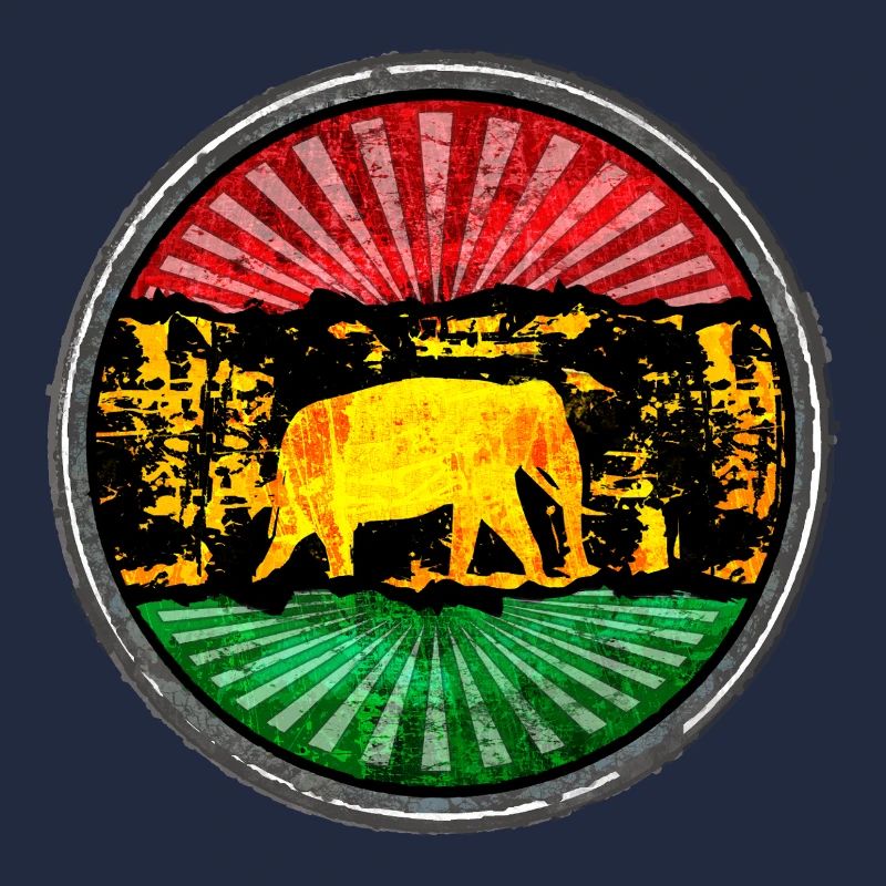 Motif éléphant avec symbole reggae