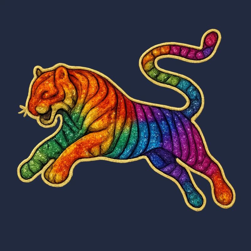 Rainbow Tiger Patch Design