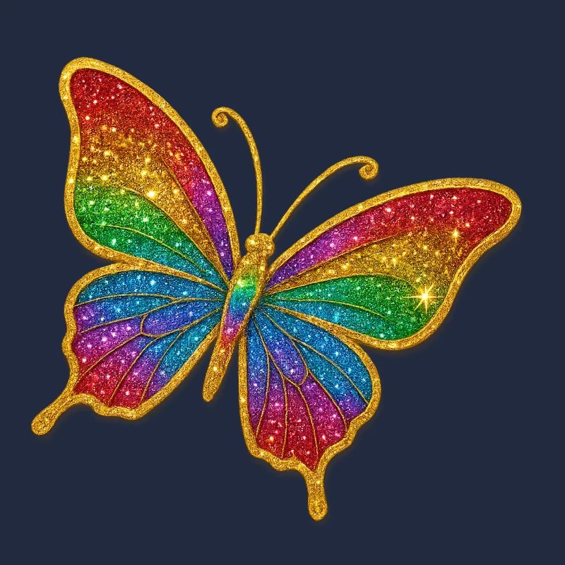 Farbiger Glitzer-Schmetterling