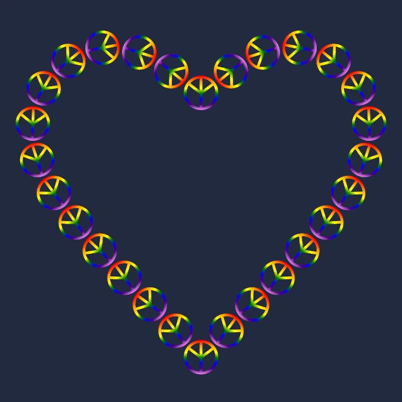Rainbow Peace Heart Pattern