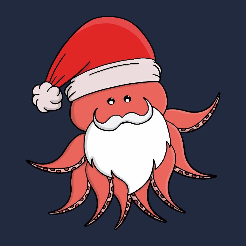 Festive Octopus Santa Design