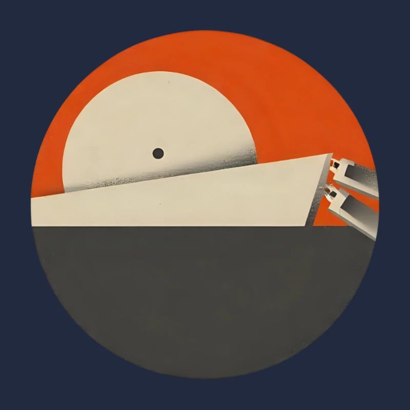 Sunset red with geometric minimalism