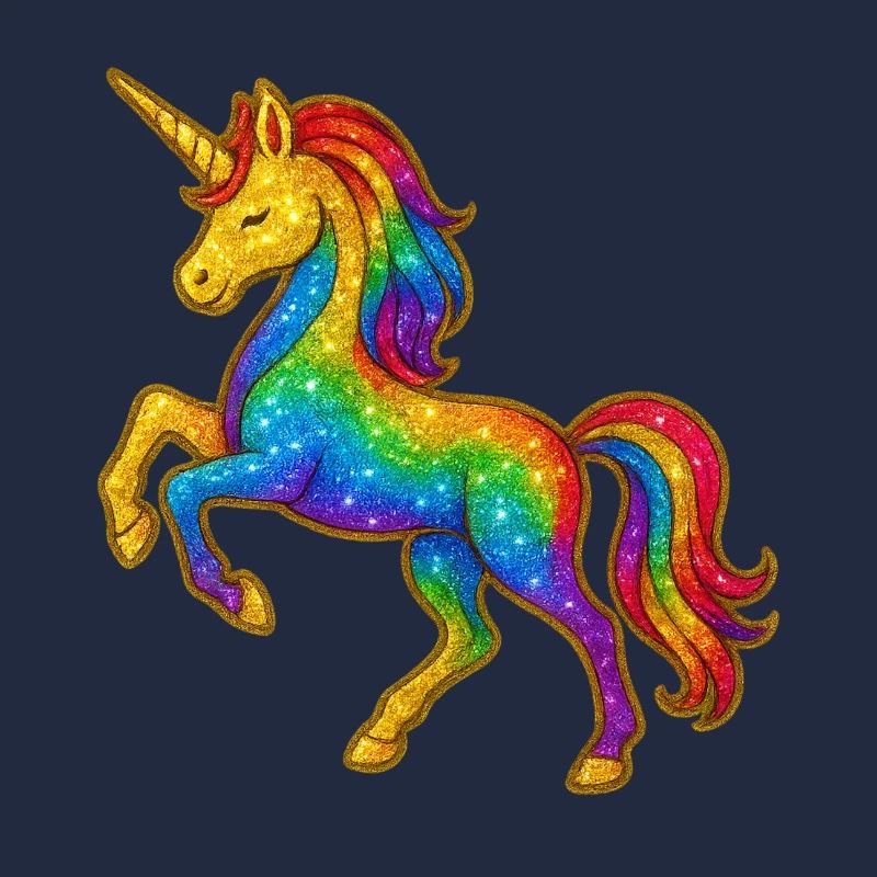 Glitzernder Regenbogen-Einhorn