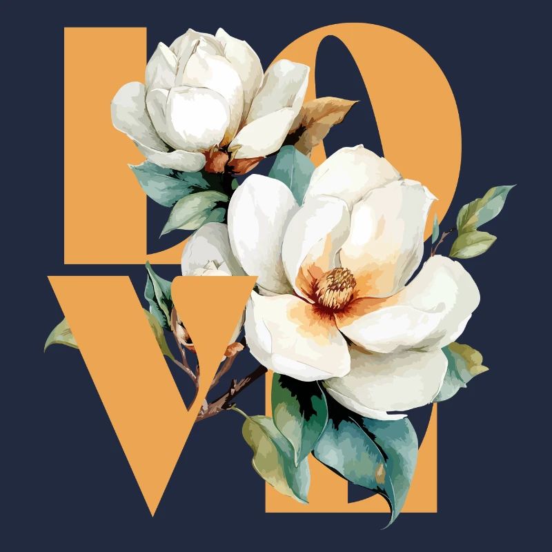 Elegantes Magnolien-Blumen-Design