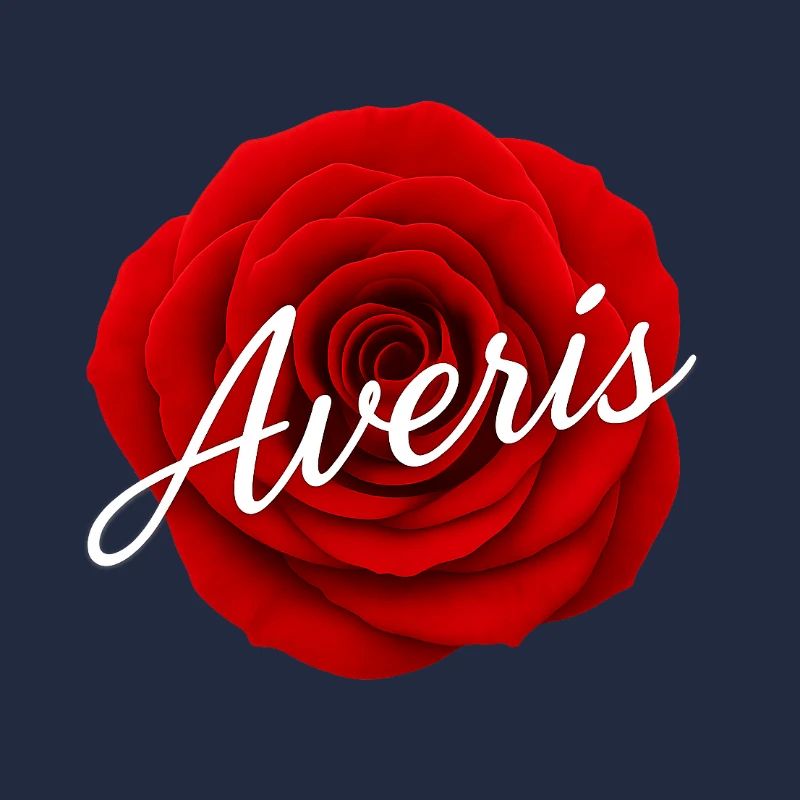 Rote Rose mit Avenir-Textdesign