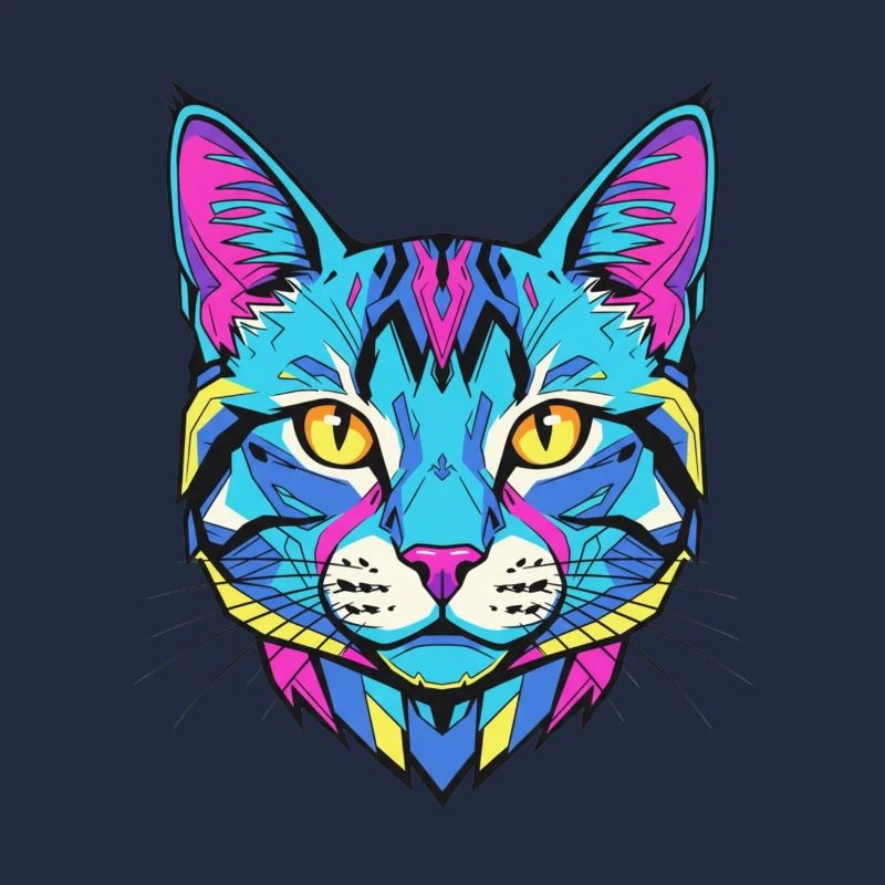 Neon Cat Portrait