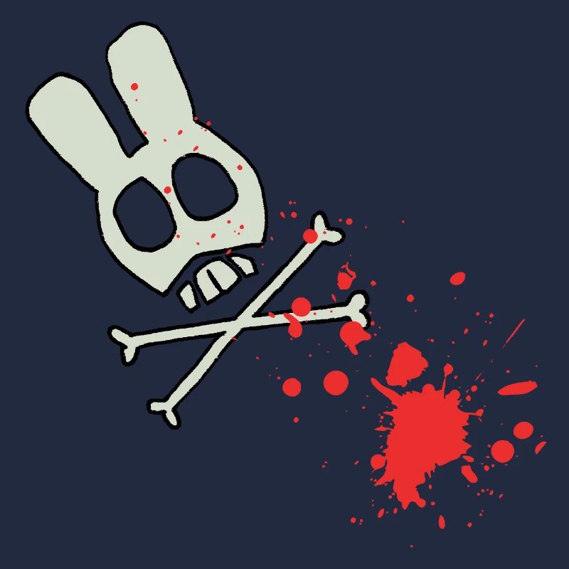 Squelette de crâne avec éclaboussures de sang