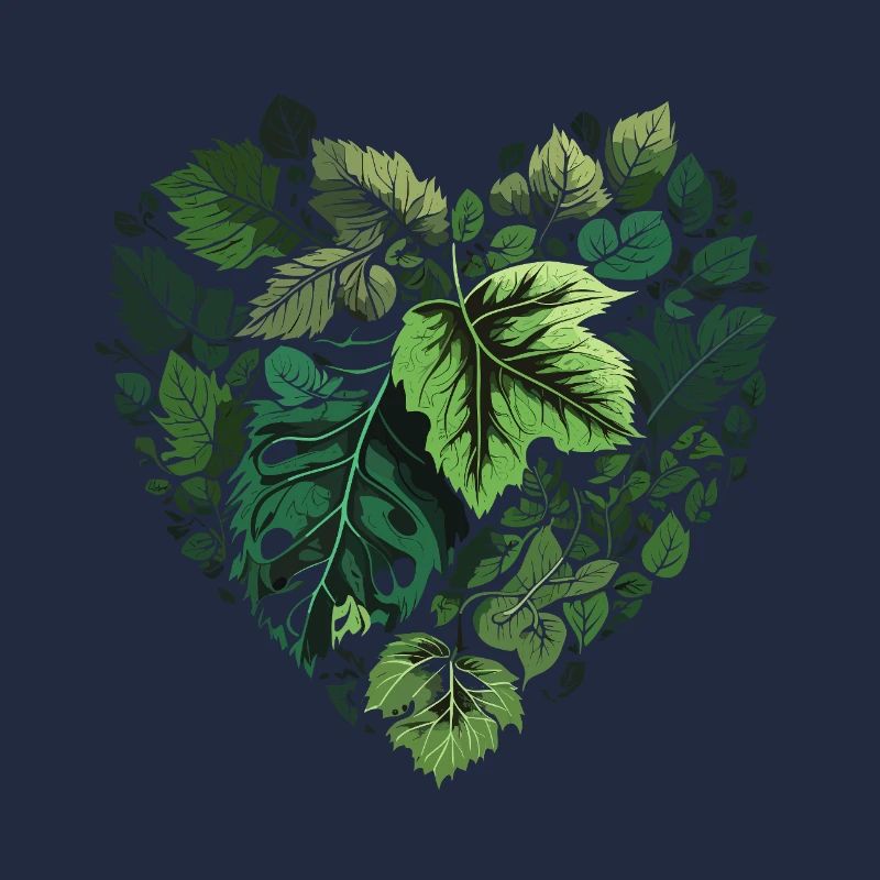 Leaf Heart Nature Pattern