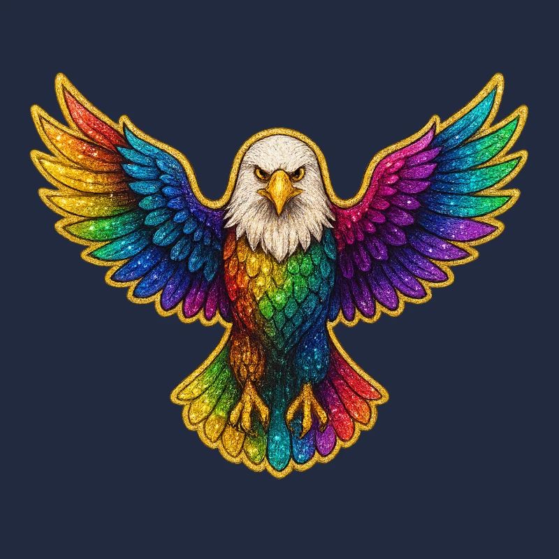 Rainbow Eagle Wing Art