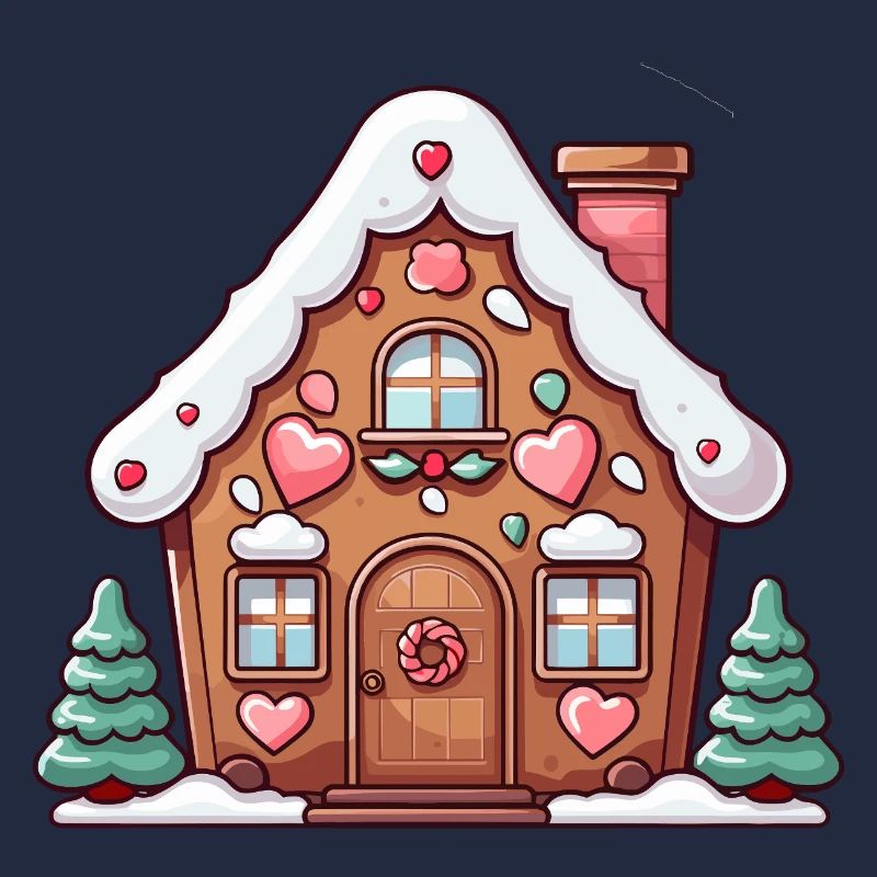 Lebkuchenherz Home Schneeszene