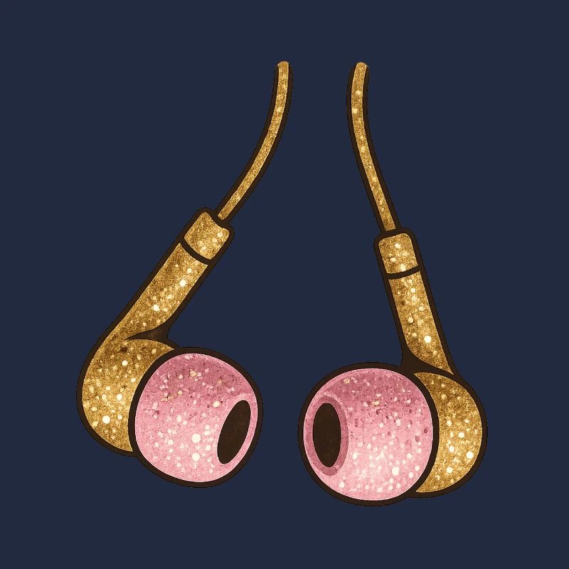 Goldglitzer Ohrhörer Pink