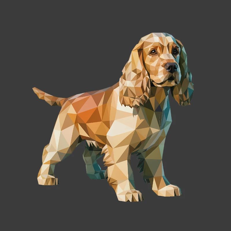 Cocker Spaniel - Cooles Low-Poly-Logo