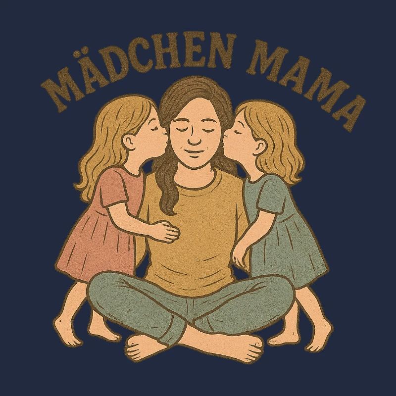 Mädchen Mama Umarmung Illustration