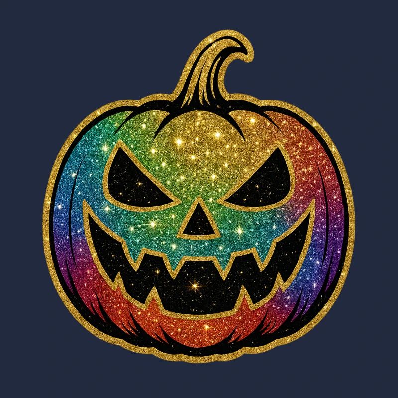 Rainbow Glitter Pumpkin