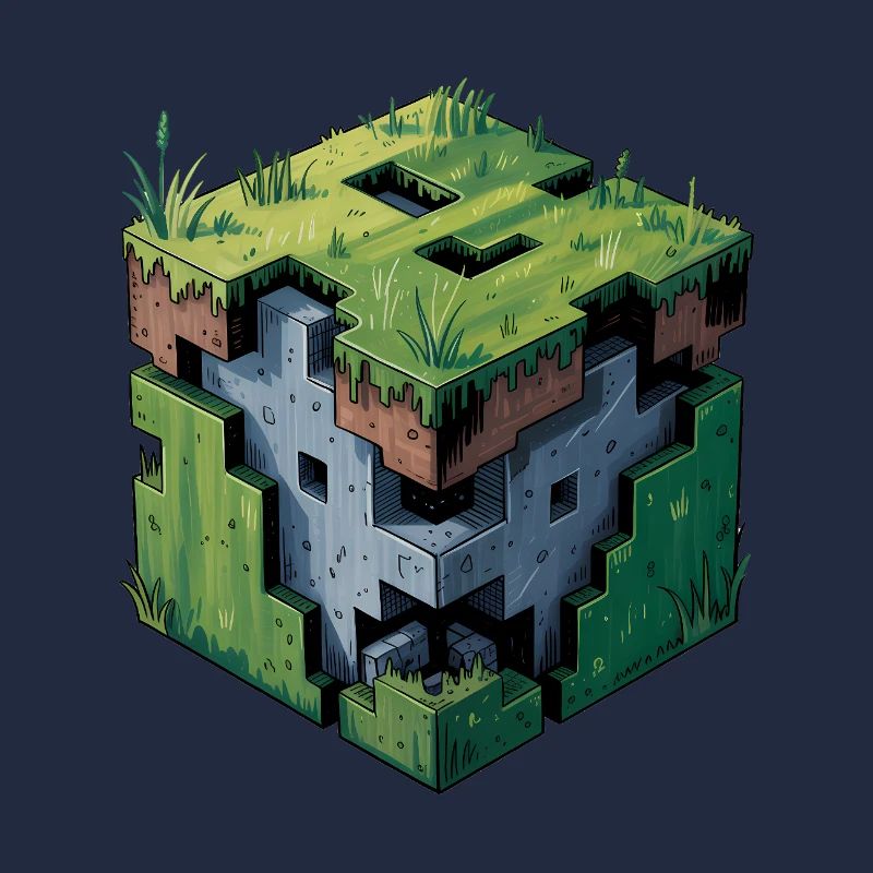 Dirt Block - Cool Low Poly Logo
