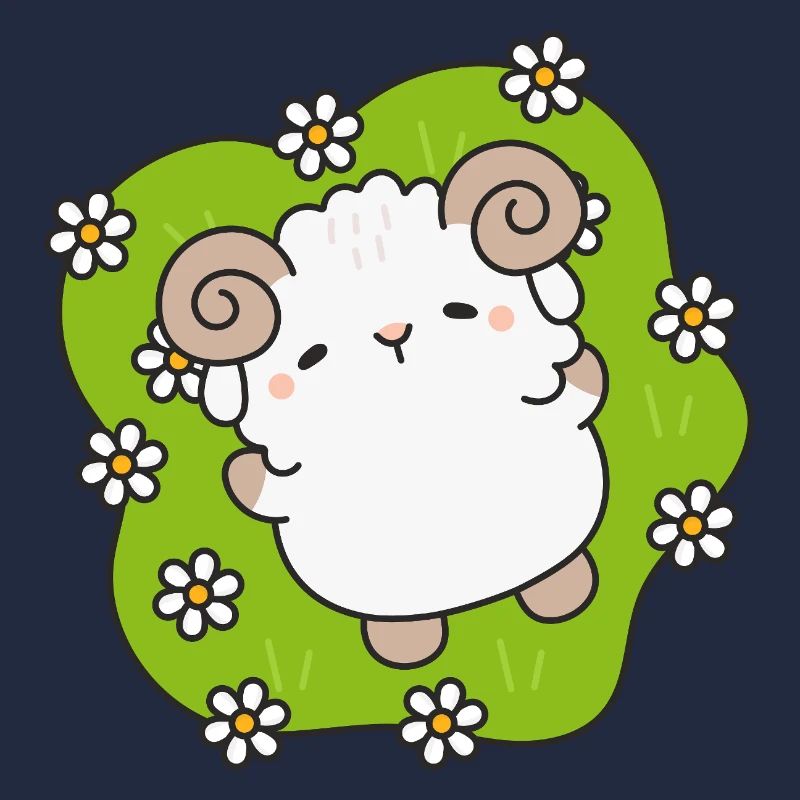 Enchanted sheep in spring