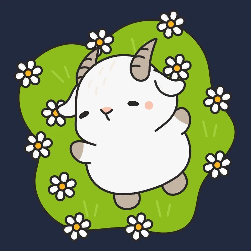 Kawaii Lamm Gänseblümchen