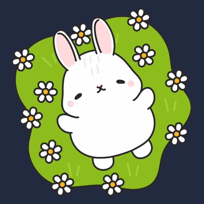 Süßer Hase im Blumengarten