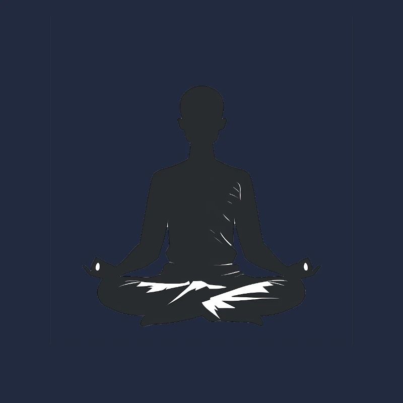 Meditation - Cooles Silhouetten-Logo