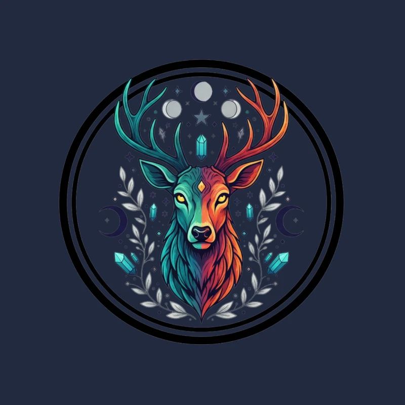Rainbow Deer Crystal Moon
