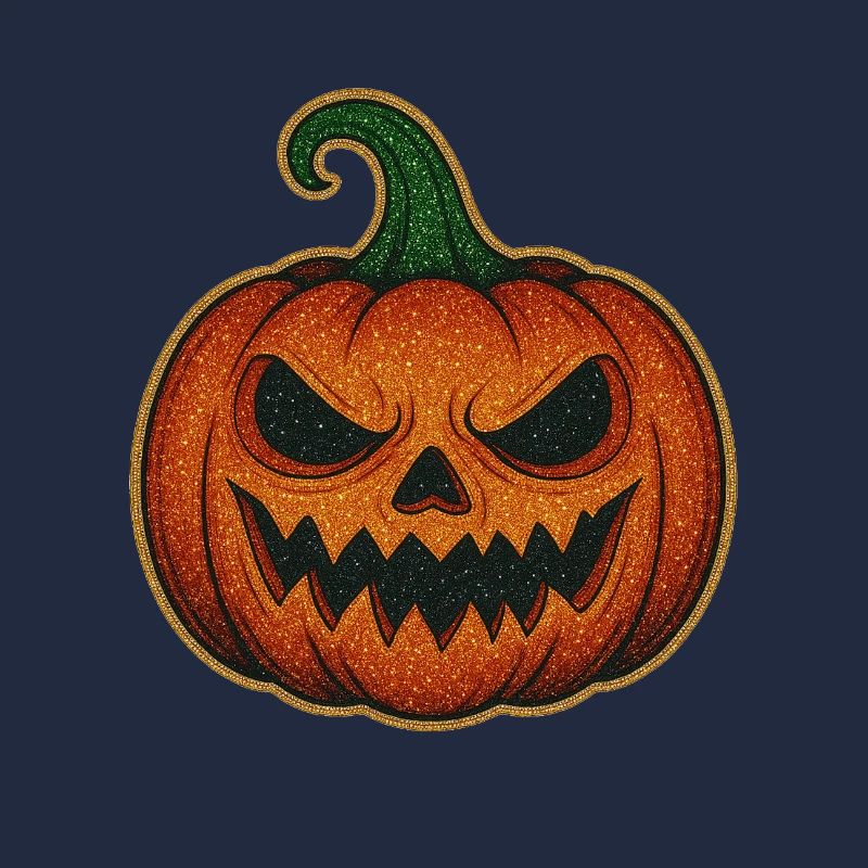 Glittering Spooky Pumpkin