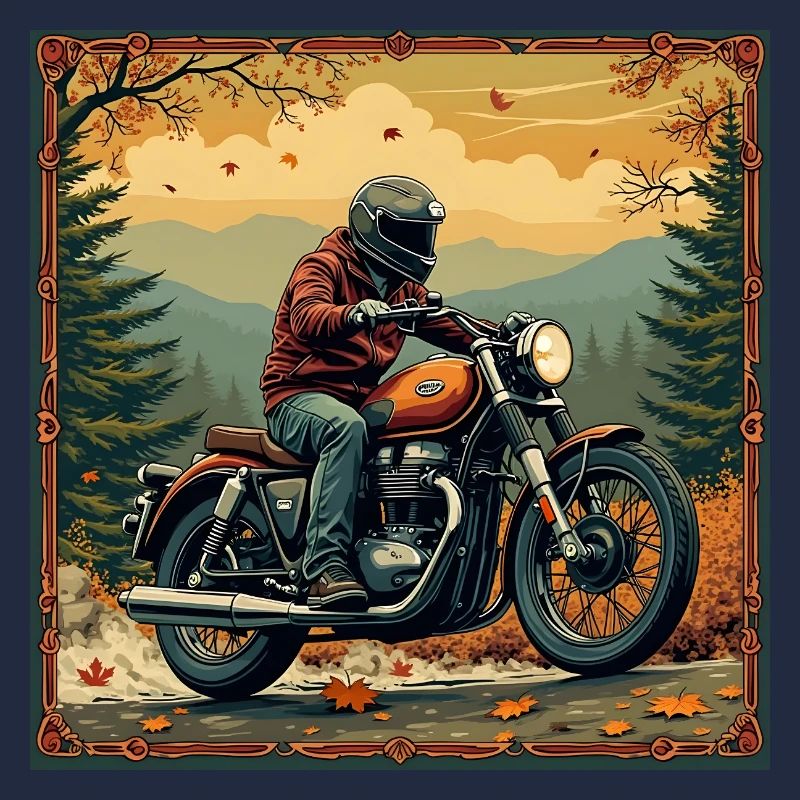 Tapisserie Biker Paysage