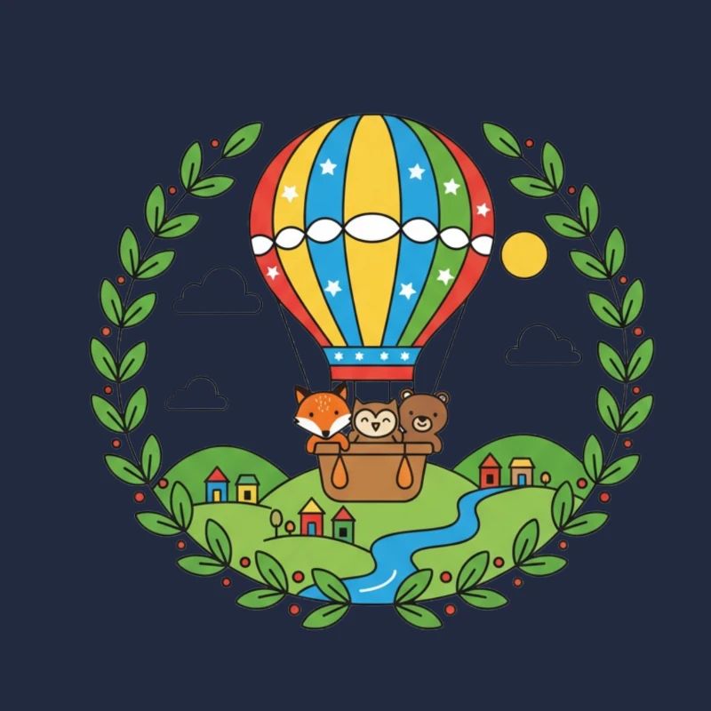 Bunte Heißluftballon Tierreise