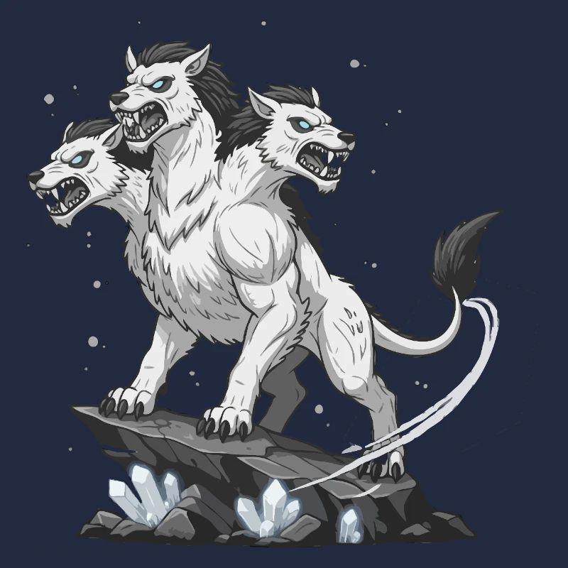 Three-headed monster wolf