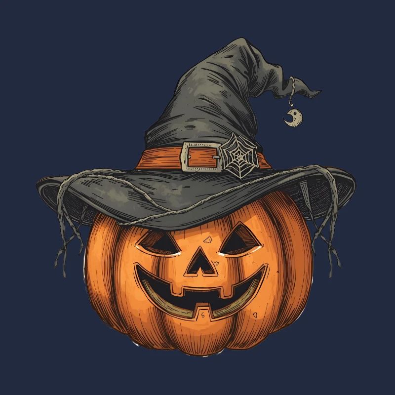 Halloween Kürbis mit Hexenhut