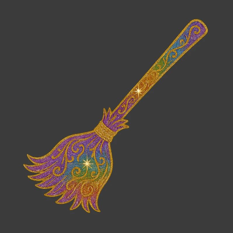 Rainbow Glitter Broom Magic