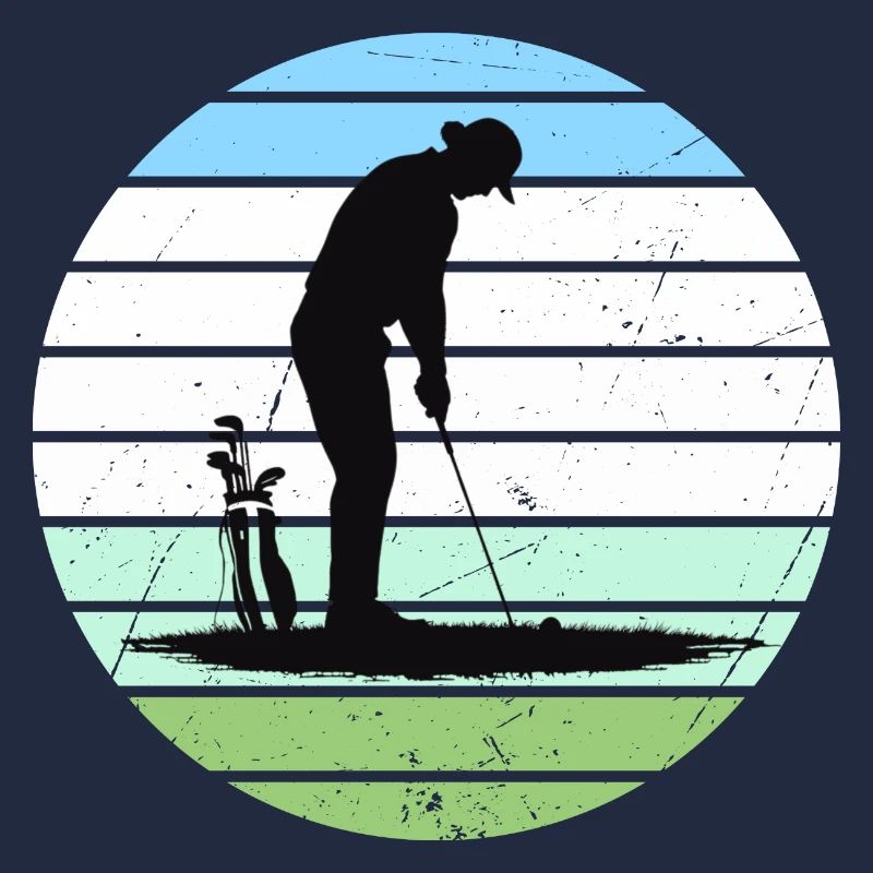 Silhouette de golf en cercle pastel