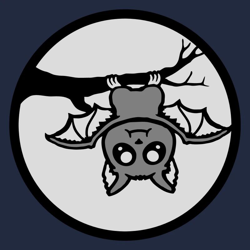 Bat Hanging Moon Branch Halloween Cute Cute