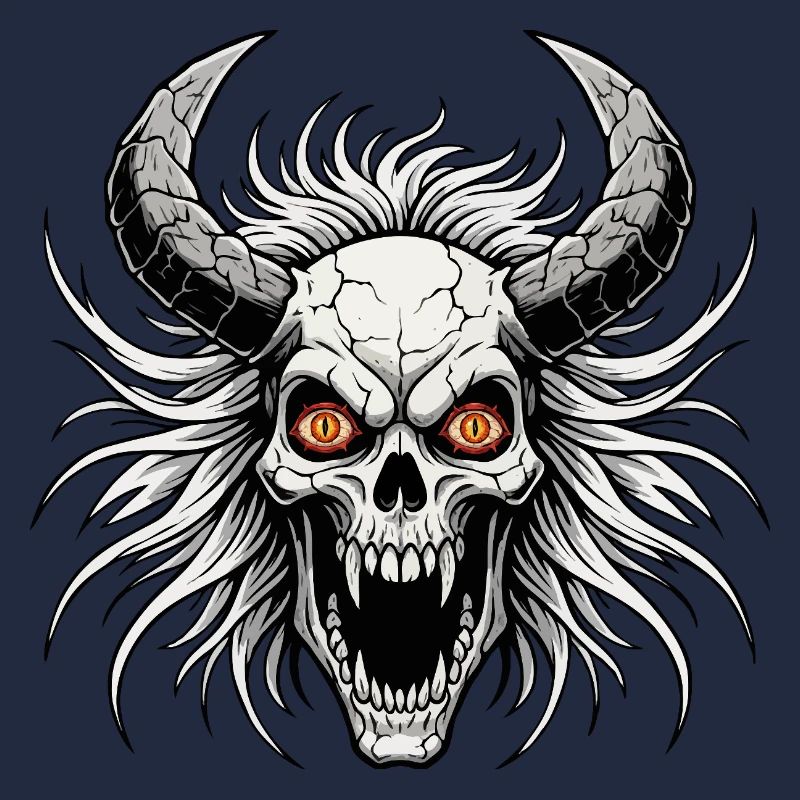 Devil skull with horns