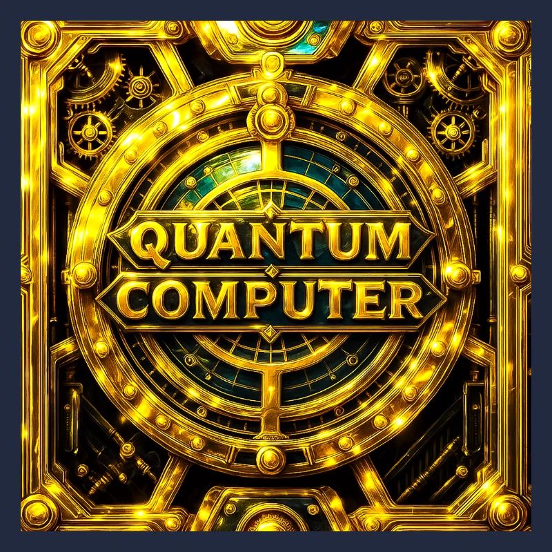 Emblème doré de l’ordinateur quantique