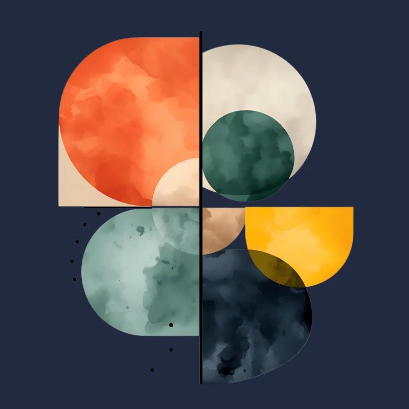 Cercles abstraits Conception d’aquarelle Géométrie colorée