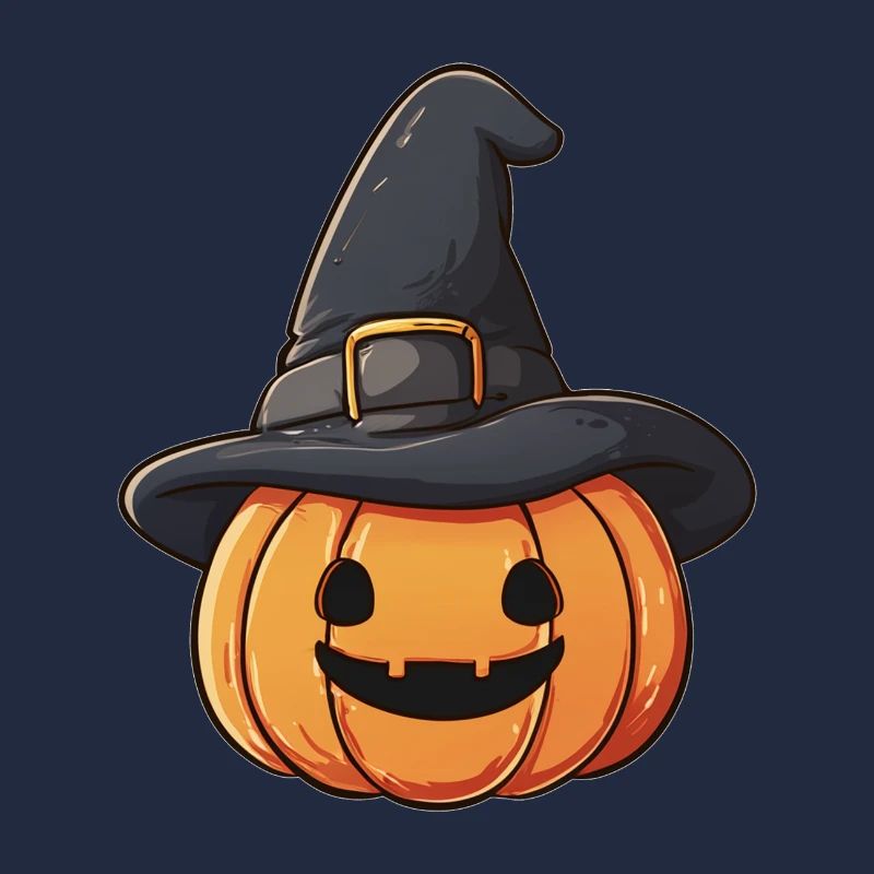Pumpkin and witch hat